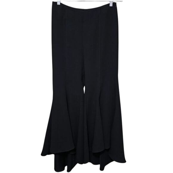 Anthropologie Black Zinnia Tulip Flared Hem Dress Pants Women's Size 6 Boho - Picture 2 of 8